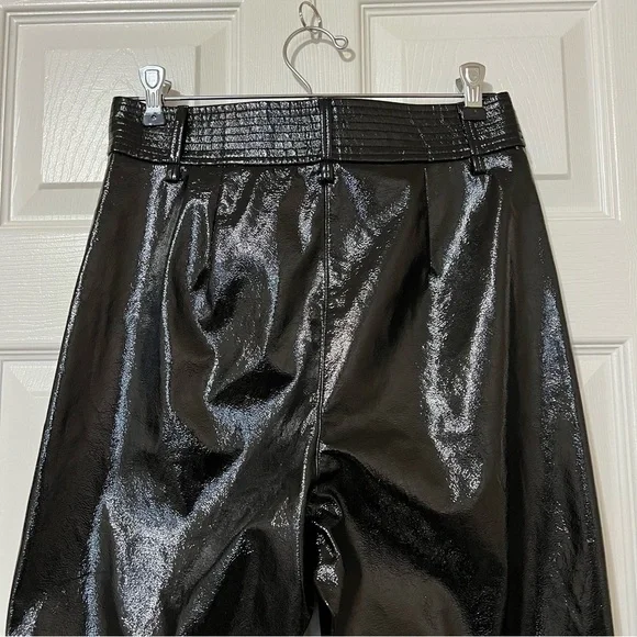 Aritzia Wilfred Funk High Rise Glossy Vinyl Vegan Leather Pants in Black - Sz 4 - Picture 8 of 16